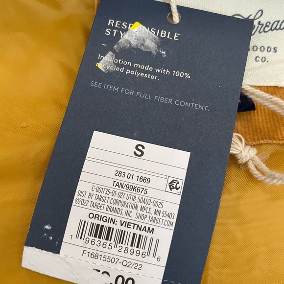 64. Universal Thread Quilted Corduroy Jacket, Size S, NWT - Picture 6 of 7